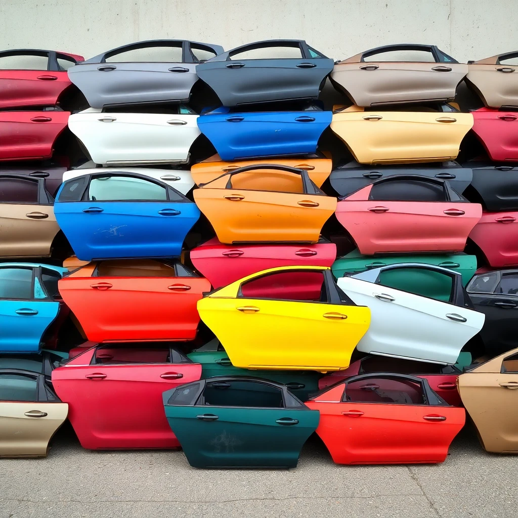 Puertas de autos apiladas